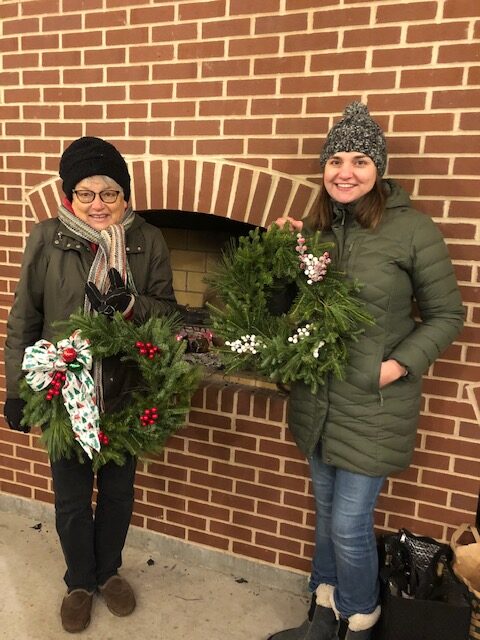 Hands-On Plants participants with their holiday wreaths